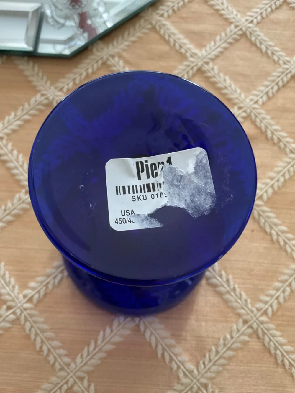 Vintage Pier 1 cobalt blue margarita glasses. Set of 4. New with stickers